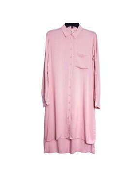 DeFacto Pink Lightweight Convertible Sleeve Shirt Dress Women's Size Medium